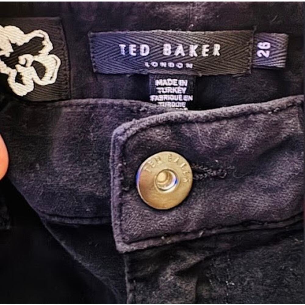 Ted Baker London Size 26 Black Velour Skinny Jeans Pants - Picture 8 of 8